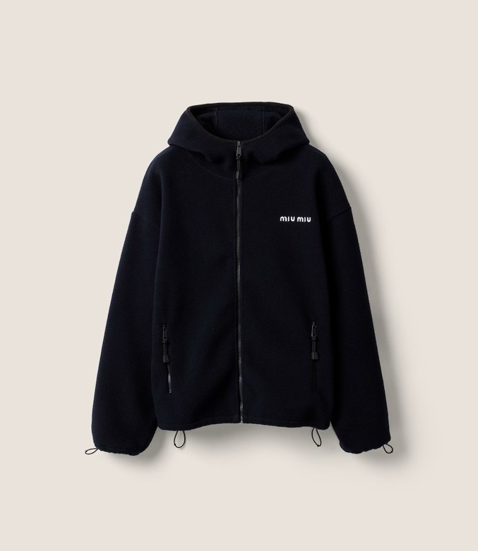 Miu Miu Fleece Zip-Up Hoodie Sweatshirt for Women (Sizes S-XL)