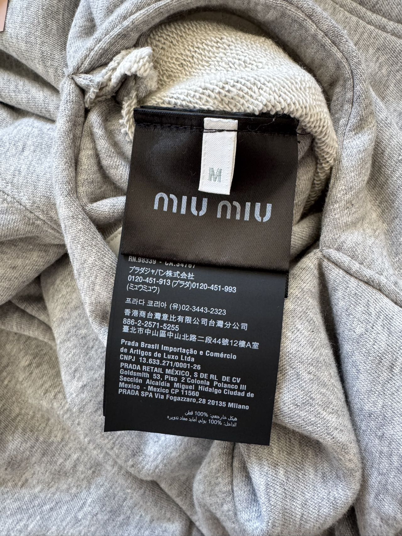 Miu Miu Reversible Zip-Up Hoodie Sweatshirt Gray Black Size S-XL 7 a1759025456511 3427