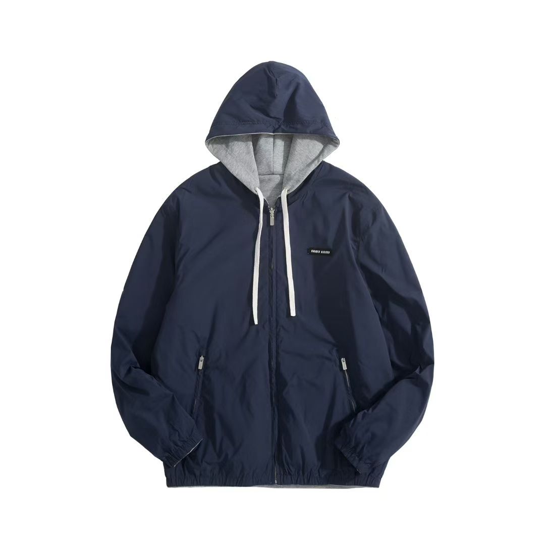 Miu Miu Grey Zip-Up Hoodie Classic Comfortable Cotton Blend, Size S-XL 4 a1759026369749 7525