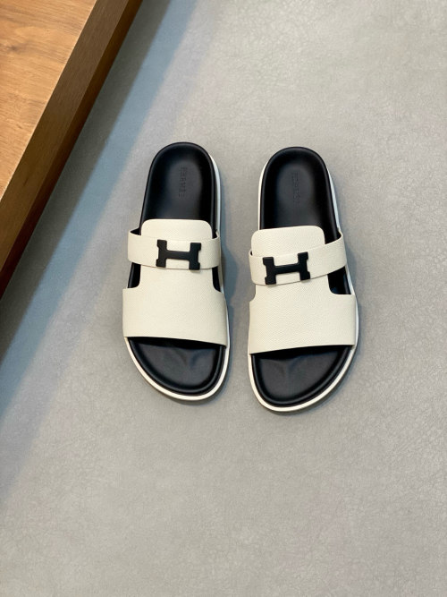 Hermes Leather Sandals for Women and Men, Fashionable and Comfortable Slides 1 Hermes Leather Sandals for Women and Men, Fashionable and Comfortable Slides
