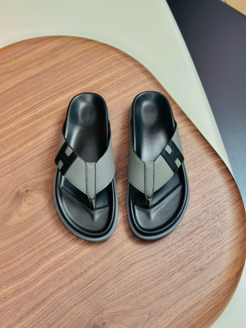 Hermes Leather Sandals For Men, Comfortable, Anti-Slip TPU Sole, Sizes 37-46 1 Hermes Leather Sandals For Men, Comfortable, Anti-Slip TPU Sole, Sizes 37-46