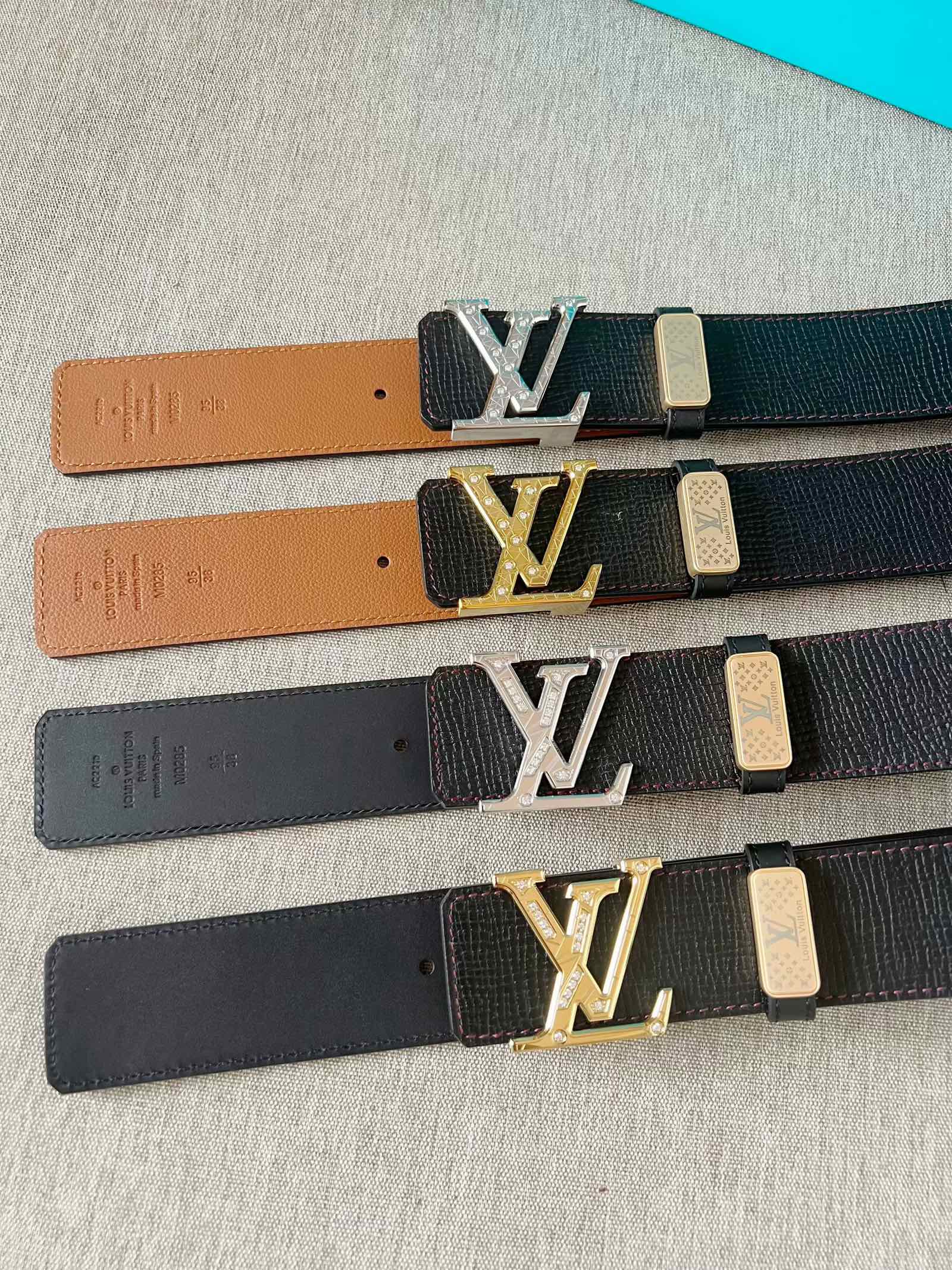 LV：P250  LOUIS VUITTON原单品质，双面采用原厂牛皮头层定制，搭配原单精品钻石💎钢扣，高端1比1复刻，精工制作，细节看图，实物拍摄，高端奢华，宽度4.0cm图片专柜全套包装➕送得物包装