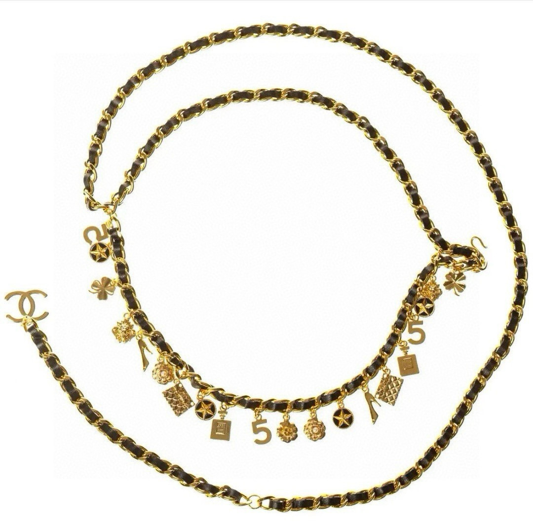 NO:669754,Catwalk model Xiaoxiang medieval classic multi-element pendant, leather braided waist chain, necklace, chain length about 100cm, necklace, Cartier high-end jewelry19860909走秀款 小香中古经典多元素吊坠 皮质编制腰链 项链 链长约100Cm,,necklace,卡迪亚高端饰品,Jewelry