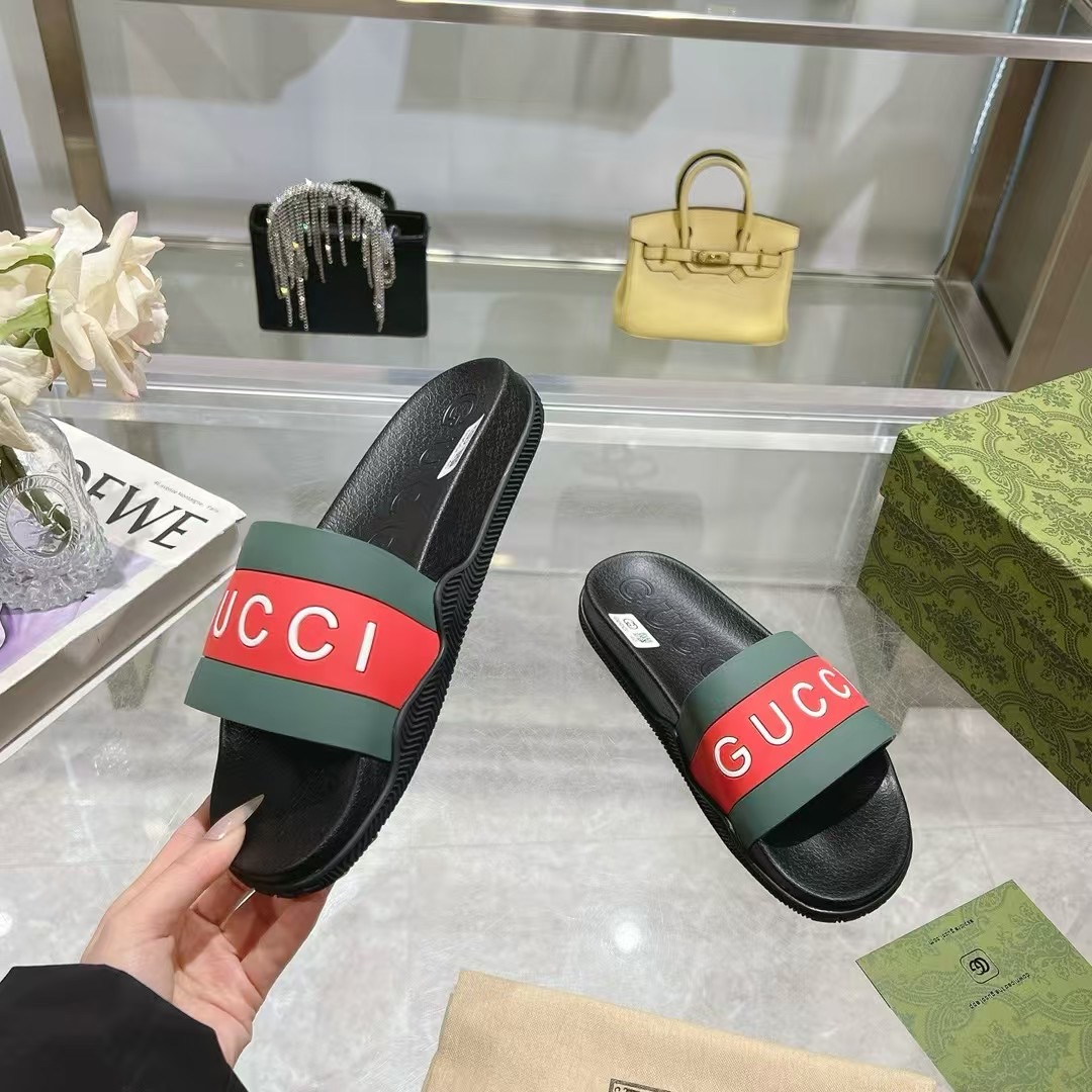 Gucci Good Game Unisex Rubber Slide Sandal | Embossed Logo | Flat Heel 6 i1742132675810 4355 0 4