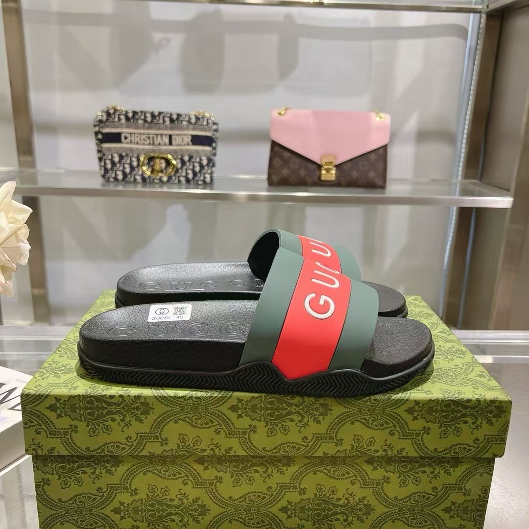 Gucci Good Game Unisex Rubber Slide Sandal | Embossed Logo | Flat Heel 7 i1742132675810 8038 0 5