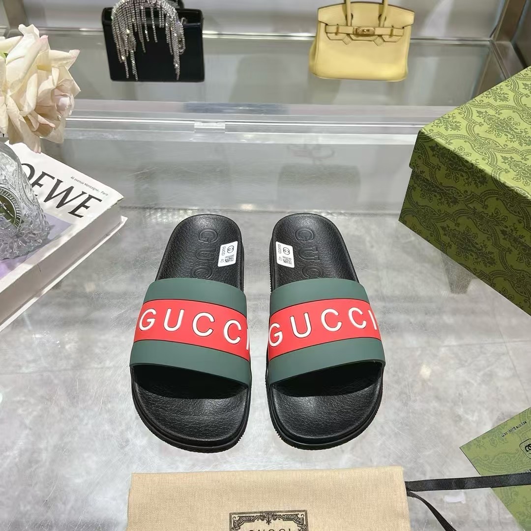 Gucci Good Game Unisex Rubber Slide Sandal | Embossed Logo | Flat Heel 3 i1742132675811 2356 0 0