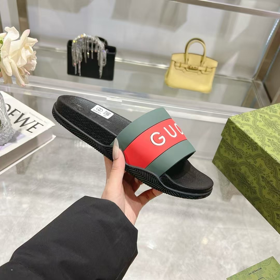 Gucci Good Game Unisex Rubber Slide Sandal | Embossed Logo | Flat Heel 5 i1742132676424 7086 0 3