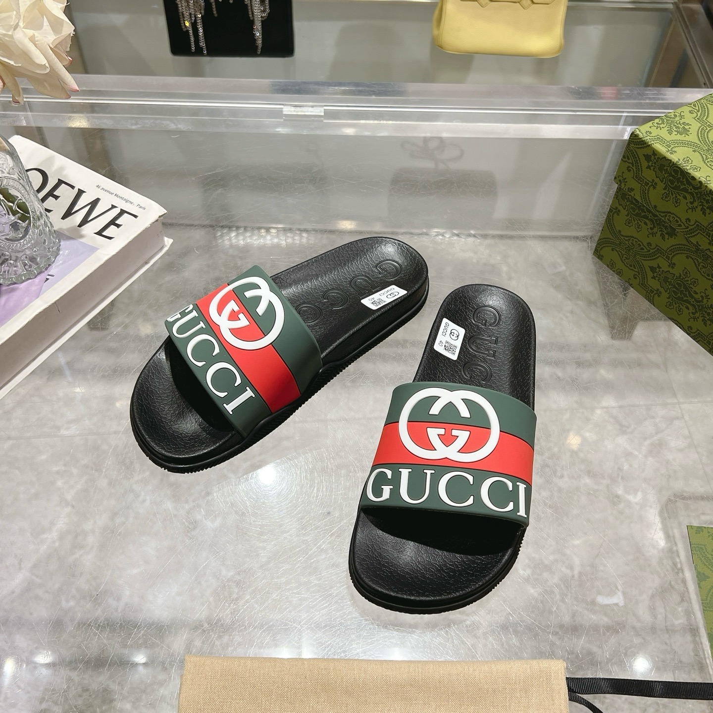 Gucci Good Game Rubber Slide Sandal with Interlocking G Logo for Men and Women