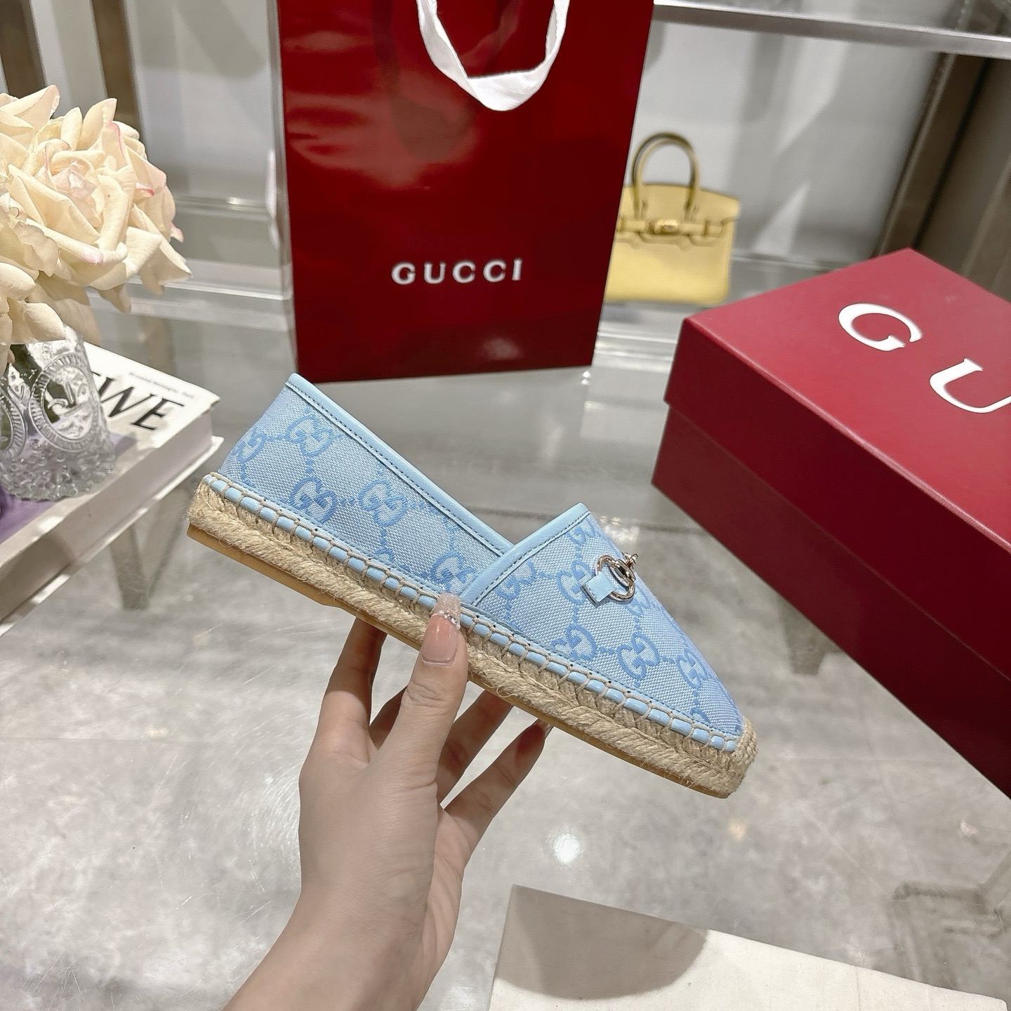 Gucci Women's Blue Canvas Espadrilles with Horsebit Detail 6 i1742133566664 3678 0 4