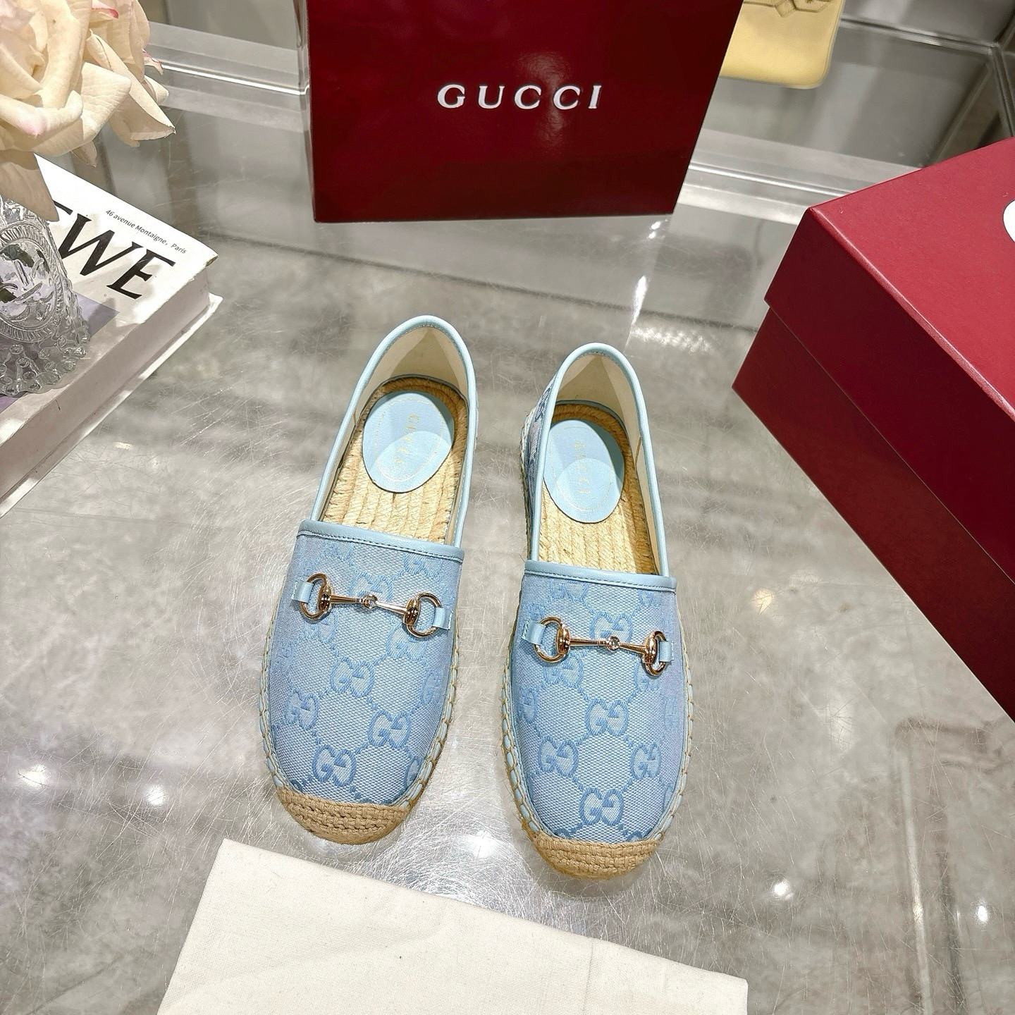 Gucci Women's Blue Canvas Espadrilles with Horsebit Detail 5 i1742133566664 4228 0 2