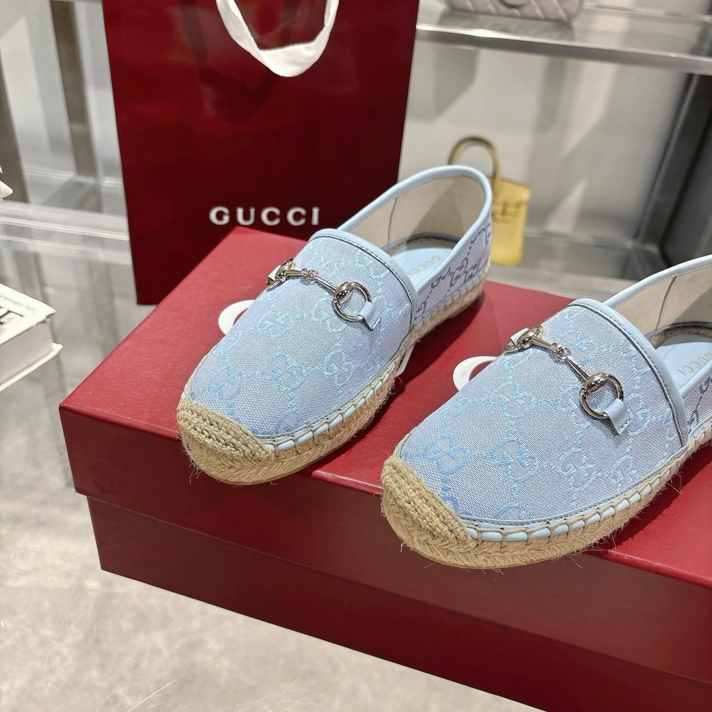 Gucci Women's Blue Canvas Espadrilles with Horsebit Detail 7 i1742133566664 9115 0 5