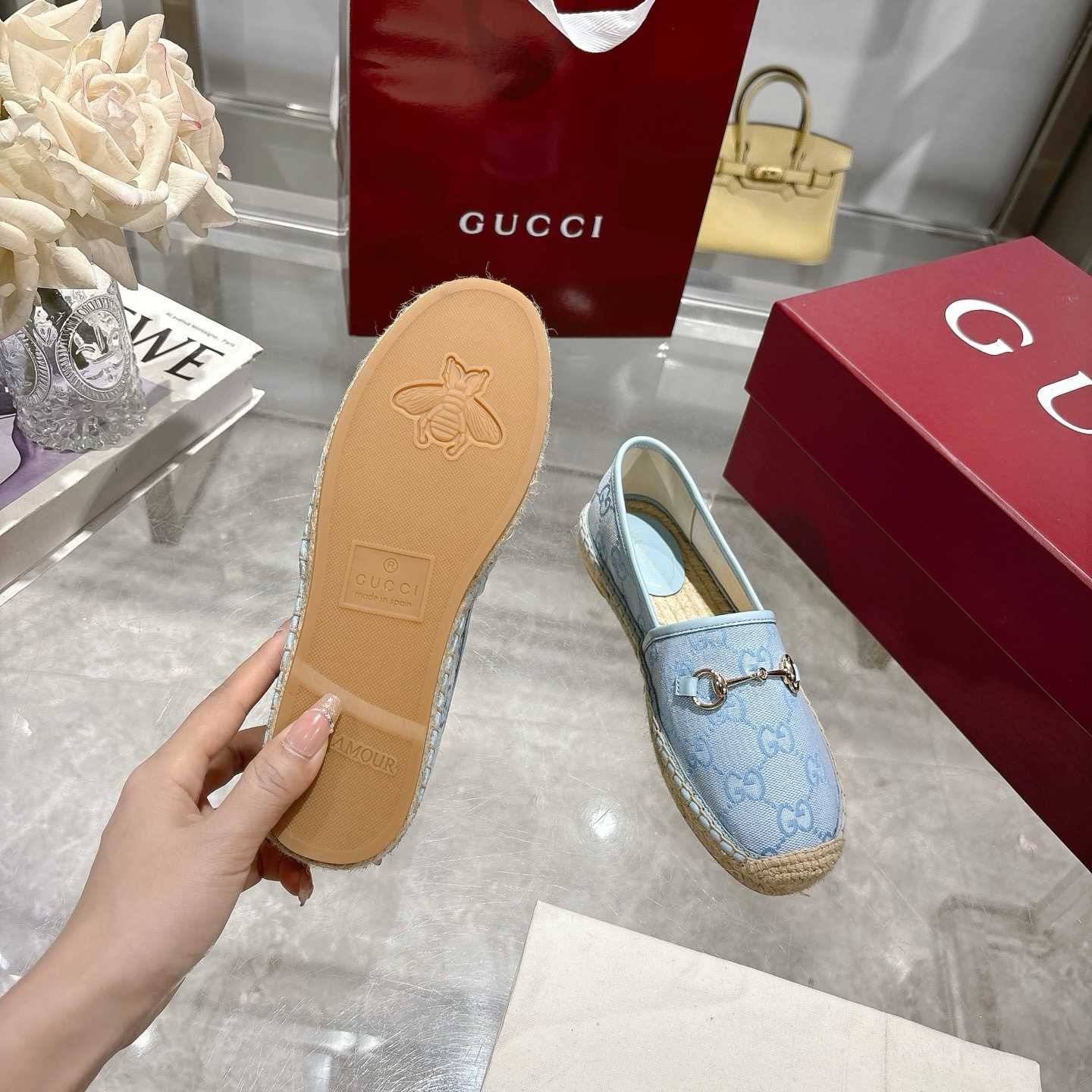 Gucci Women's Blue Canvas Espadrilles with Horsebit Detail 9 i1742133566665 3634 0 7