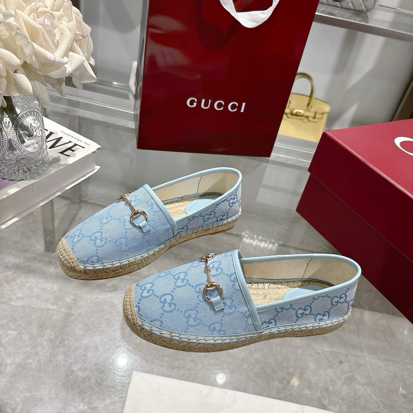 Gucci Women's Blue Canvas Espadrilles with Horsebit Detail 4 i1742133567114 809 0 1