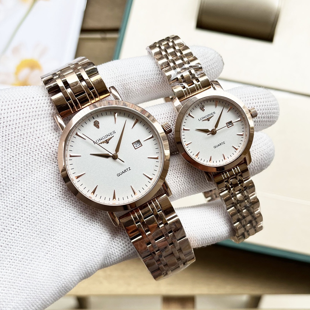 Longines La Grande Classique de Longines silver case and bracelet, white dial 40mm Men's Quartz
