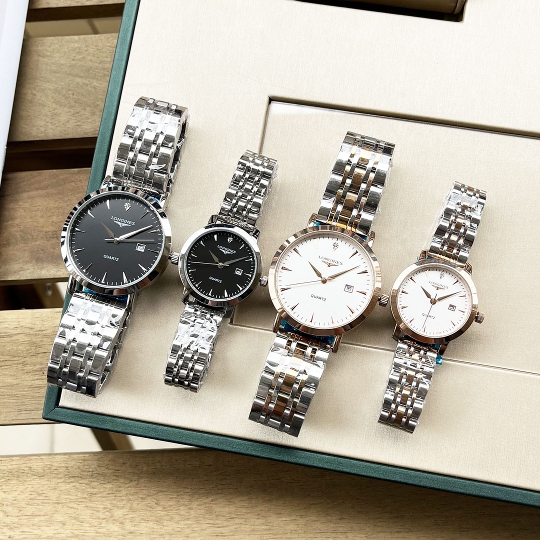 Longines La Grande Classique de Longines silver case and bracelet, white dial 40mm Men's Quartz