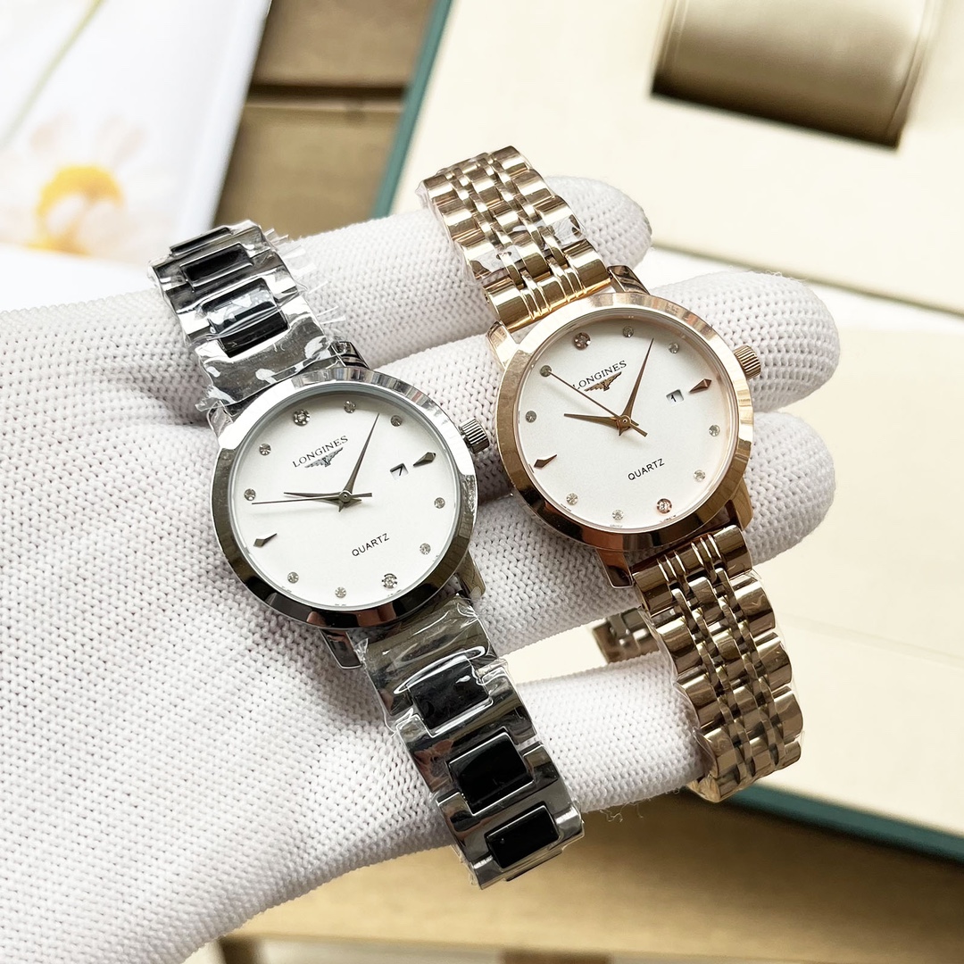 Longines La Grande Classique de Longines silver case, silver bezel, white dial, silver bracelet 30mm Women's Quartz
