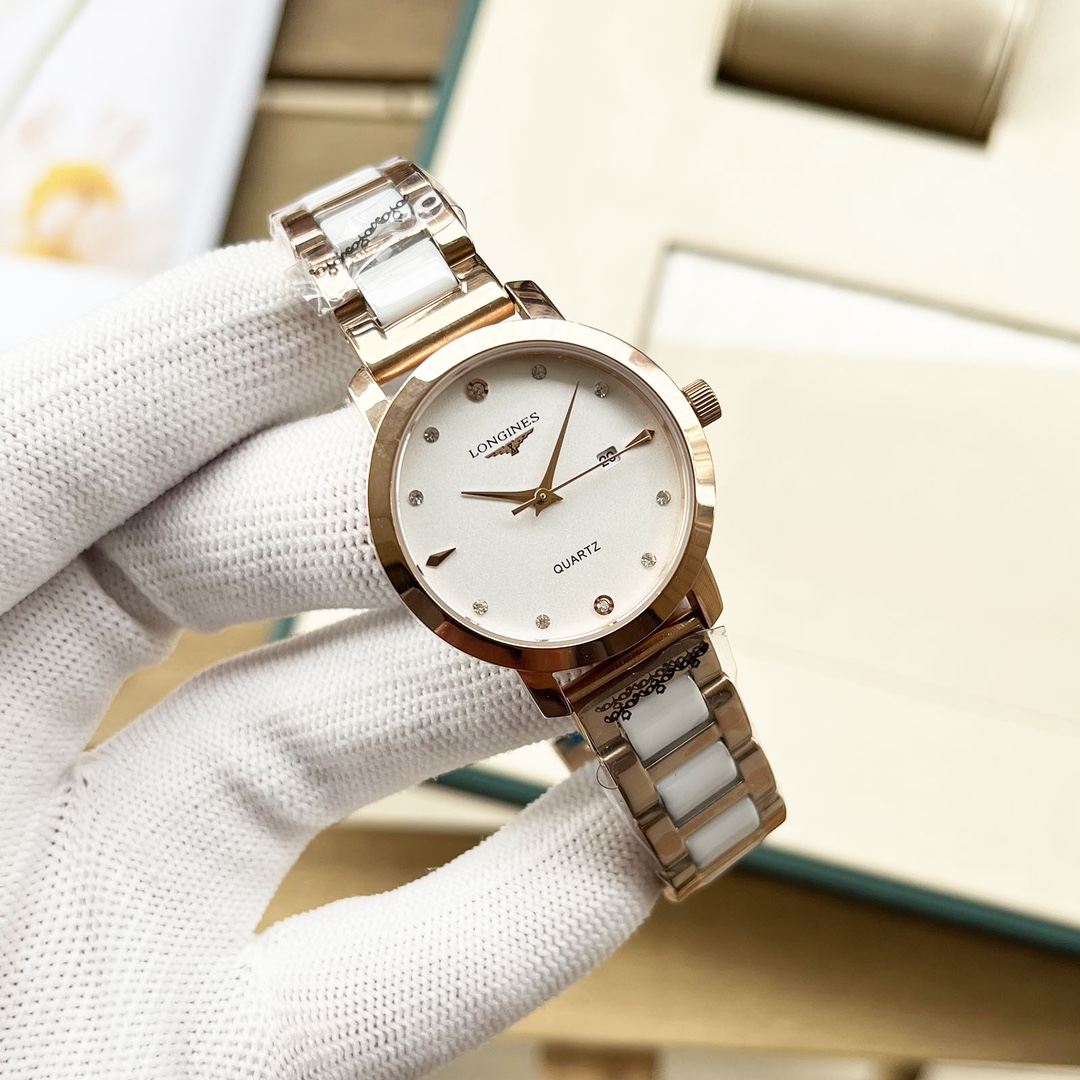 Longines La Grande Classique de Longines silver case, silver bezel, white dial, silver bracelet 30mm Women's Quartz