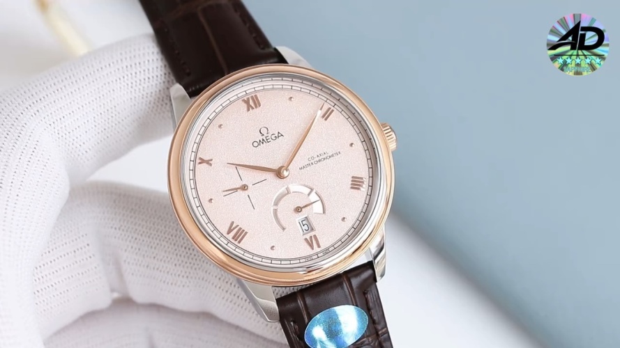 Omega De Ville Automatic Men's Watch, Leather Strap, Silver/Rose Gold, 41mm 1 Omega De Ville Automatic Men's Watch, Leather Strap, Silver/Rose Gold, 41mm