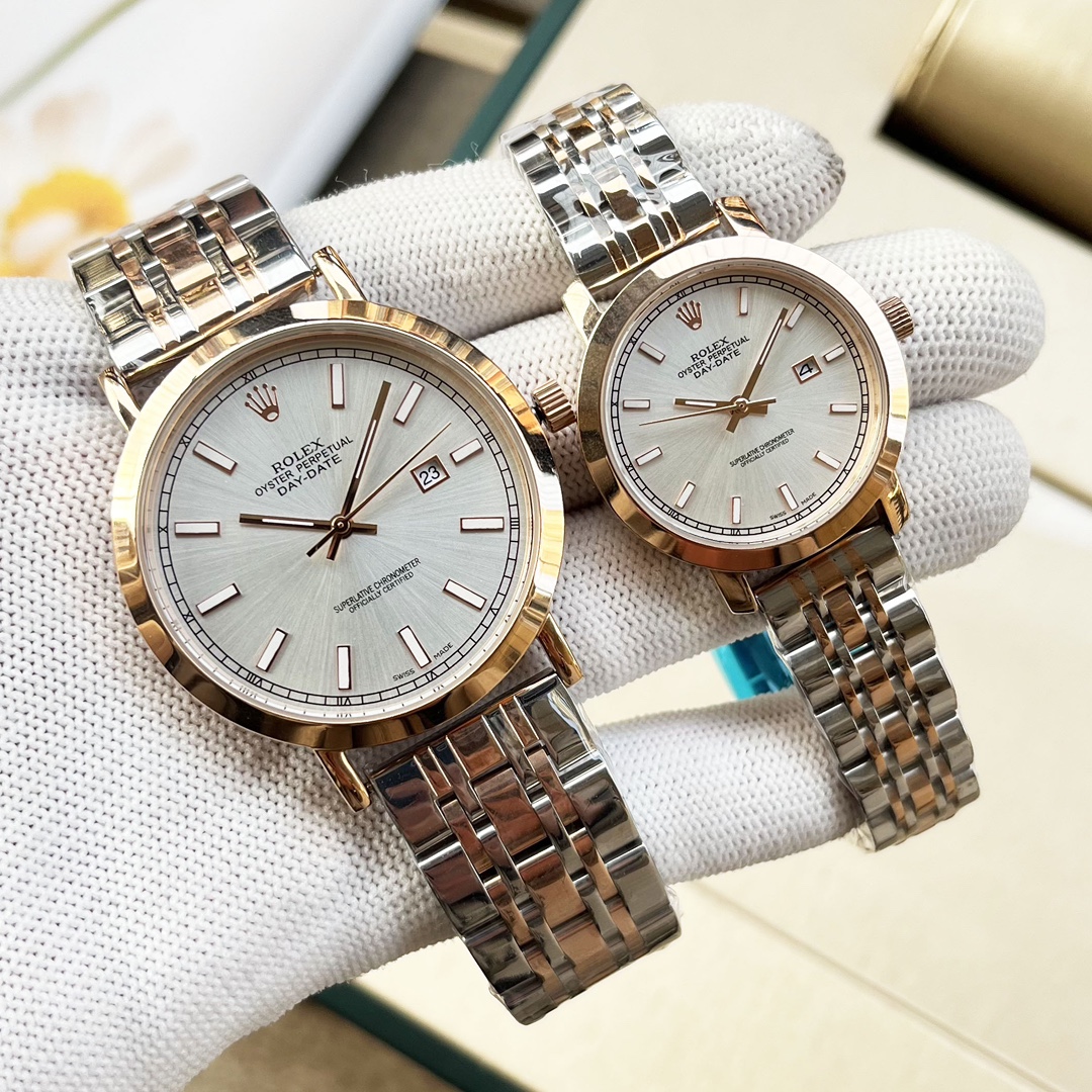 Rolex Couple’s Wristwatch: Imported Stone Cores, Crystal Steel Shell, Unisex Design. - 图片 3