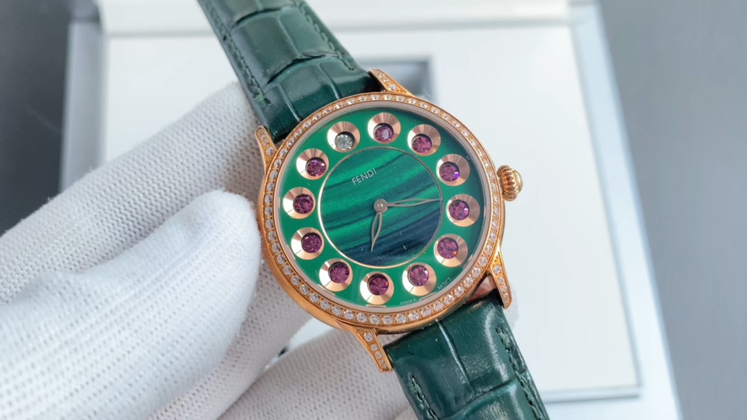 FENDI Crazy Carats Colored Jewellery Watch: Unique Design with Seven Jewels, Uniform Price 2520