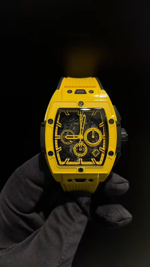 Hublot Spirit of Big Bang Yellow Jacket Watch with Quick Release Strap
