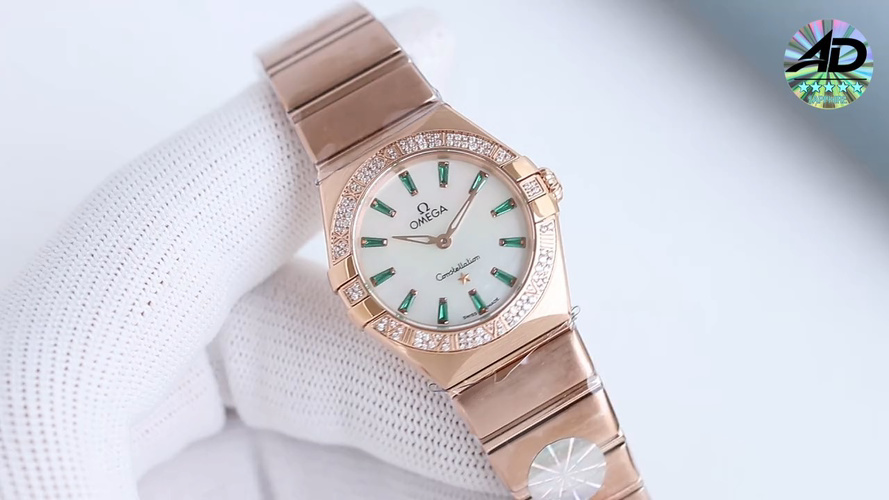 Omega Constellation 28mm Swiss Quartz Watch, Diamond Bezel, Rose Gold-Tone 1 Omega Constellation 28mm Swiss Quartz Watch, Diamond Bezel, Rose Gold-Tone