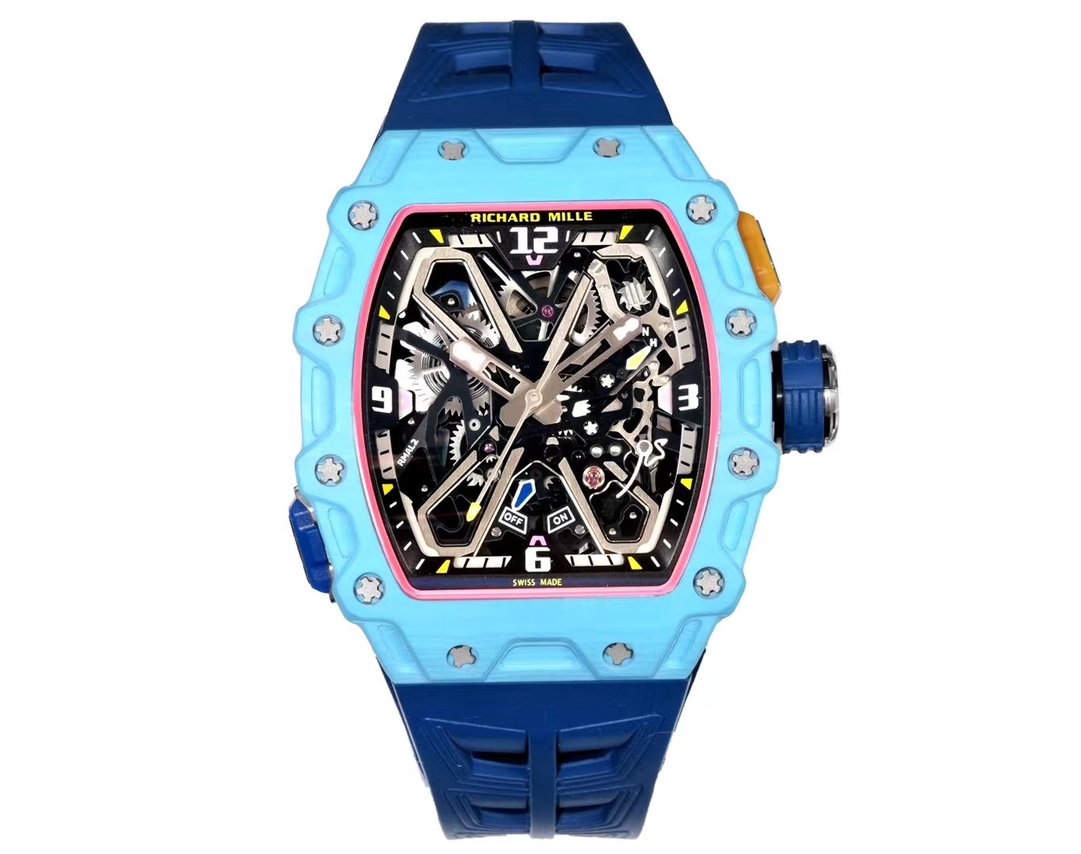 NO:617627,『RICHARD MILLE』RM 35-03 series has released 5 products. Made with an integrated movement and a slim 13.5 mm case. The case is made of ultra-light and wear-resistant quartz carbon fiber NTT and carbon fiber TT. They are Tiffany blue NTT. Violent yellow NTT. White NTT.  Blue NTT.  The black TT all use self-winding movements. From the front, you can directly see the black plating, chamfering, polishing, brushing, sandblasting and other hand-finished details of the movement. The lightweight material is easy to wear, and the sports style design goes well with casual wear and hot girl skirts. It has just the right balance of sweetness and coolness!  The details control the ecstasy!  Clean lines + clear dial, both good looks and practicality, suitable for daily commuting or going out to the street to blast~,, tiffany, skirts19860909『RICHARD MILLE 』RM 35-03系列已发布5款产品 一体机芯制作 纤薄壳套13.5 mm 表壳采用超轻耐磨的石英碳纤维NTT与碳纤维TT制作,分别为蒂芙尼蓝NTT. 暴力黄NTT. 白色NTT．蓝色NTT．黑色TT 均使用自动上链机芯,从正面能够直接看到机芯的镀黑、倒角、抛光、拉丝、喷砂等手工润饰细节. 轻量化材质戴起来毫无负担,运动风设计混搭休闲装、辣妹裙都超搭,甜酷平衡得刚刚好！ 细节控狂喜！利落的线条＋清晰表盘,颜值和实用性双在线,日常通勤或出街炸场都hold住~,,tiffany,skirts,Watch