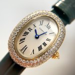 Cartier Watch Online Store
 Blue Calfskin Cowhide Mini Quartz Movement Strap