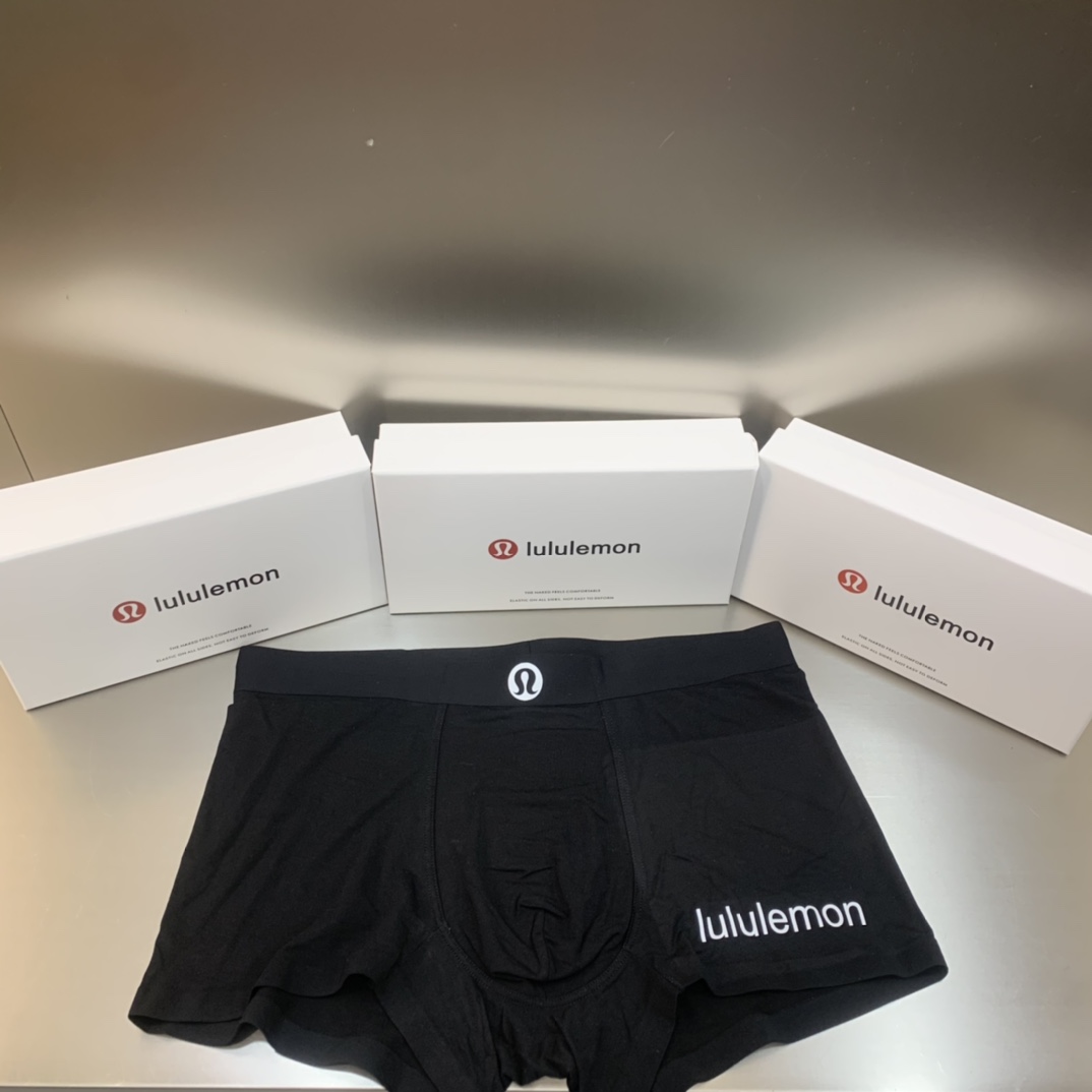 露露lululemon男士内裤高档无痕莫代尔内裤！礼盒装非常显档次！同步官方配比91%莫代尔纤维9%聚氨