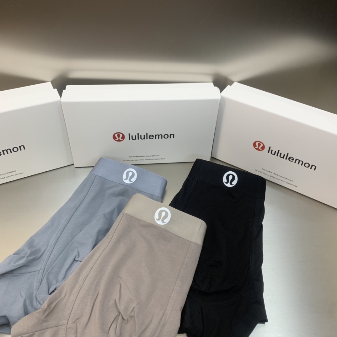 露露lululemon男士内裤高档无痕莫代尔内裤！礼盒装非常显档次！同步官方配比91%莫代尔纤维9%聚氨