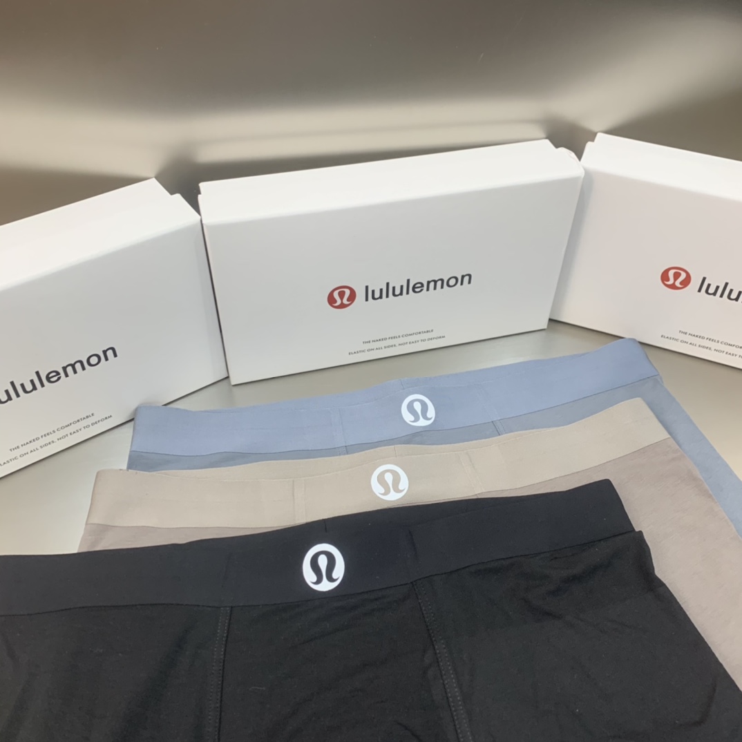 露露lululemon男士内裤高档无痕莫代尔内裤！礼盒装非常显档次！同步官方配比91%莫代尔纤维9%聚氨