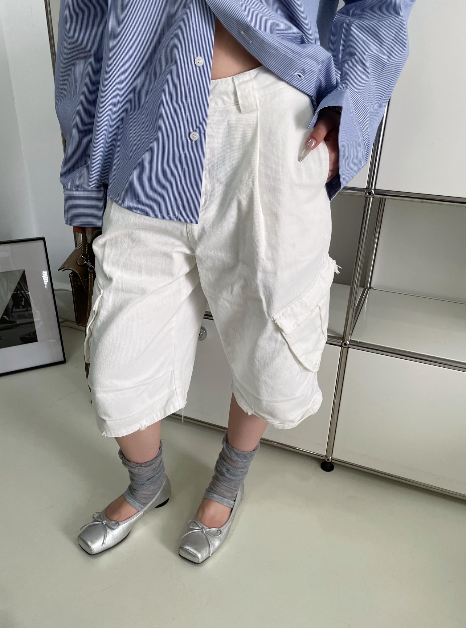 NO:956032,ins work style trousers,,19860909ins工装风五分裤,,,Women's clothing