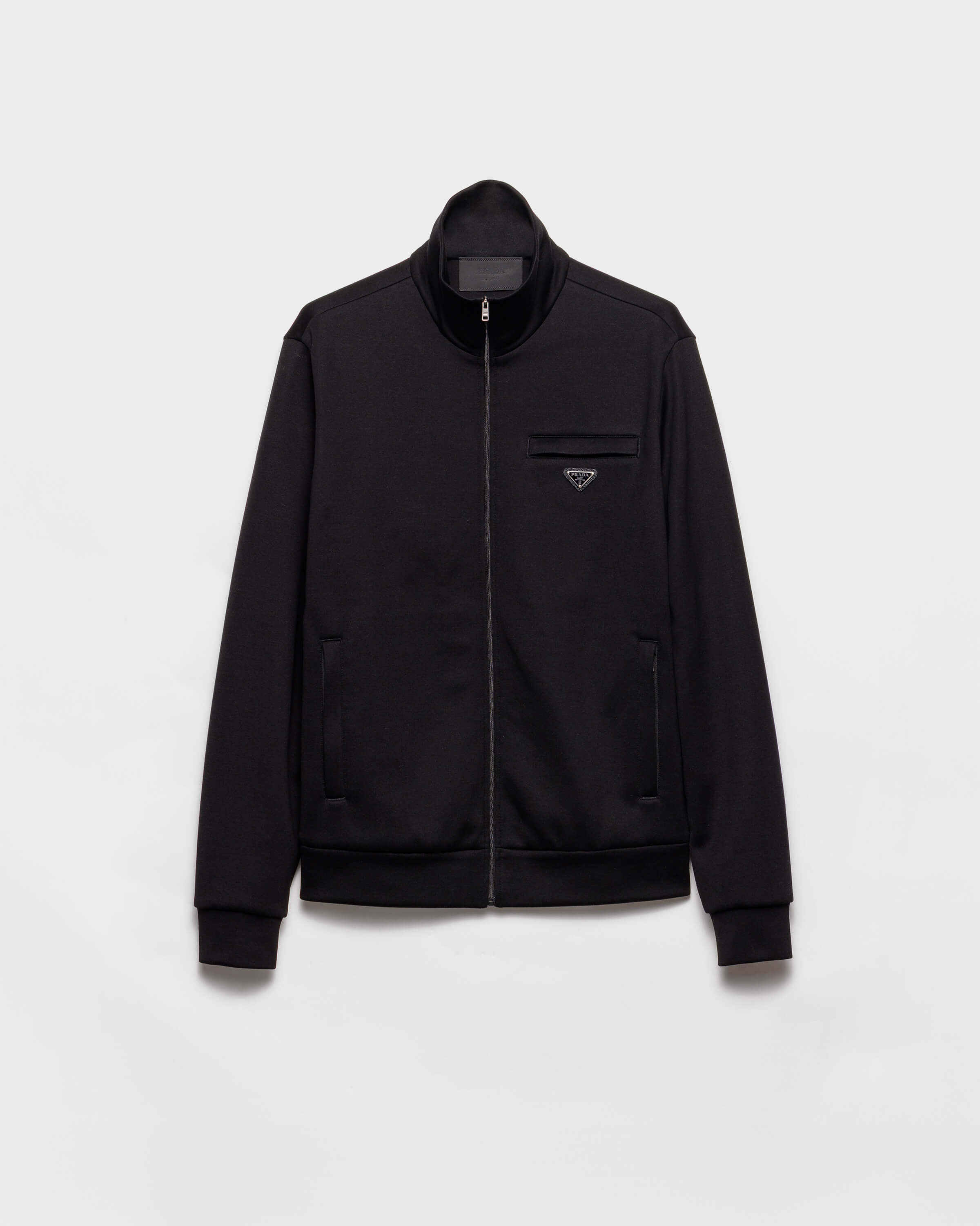 Prada Black Air Layer Zip-Up Jacket with Triangle Logo - New 25SS Model 2 i1759808254614 9771 0 0