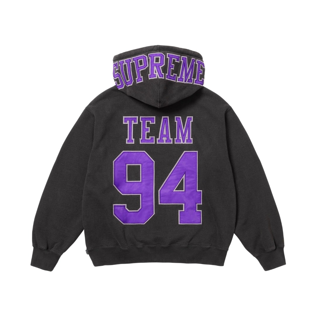 P200 Versión de primera calidad Supreme 25fw TEAM 94 HOODED SWEATSHIRT sudadera con capucha lavada. Para noso…