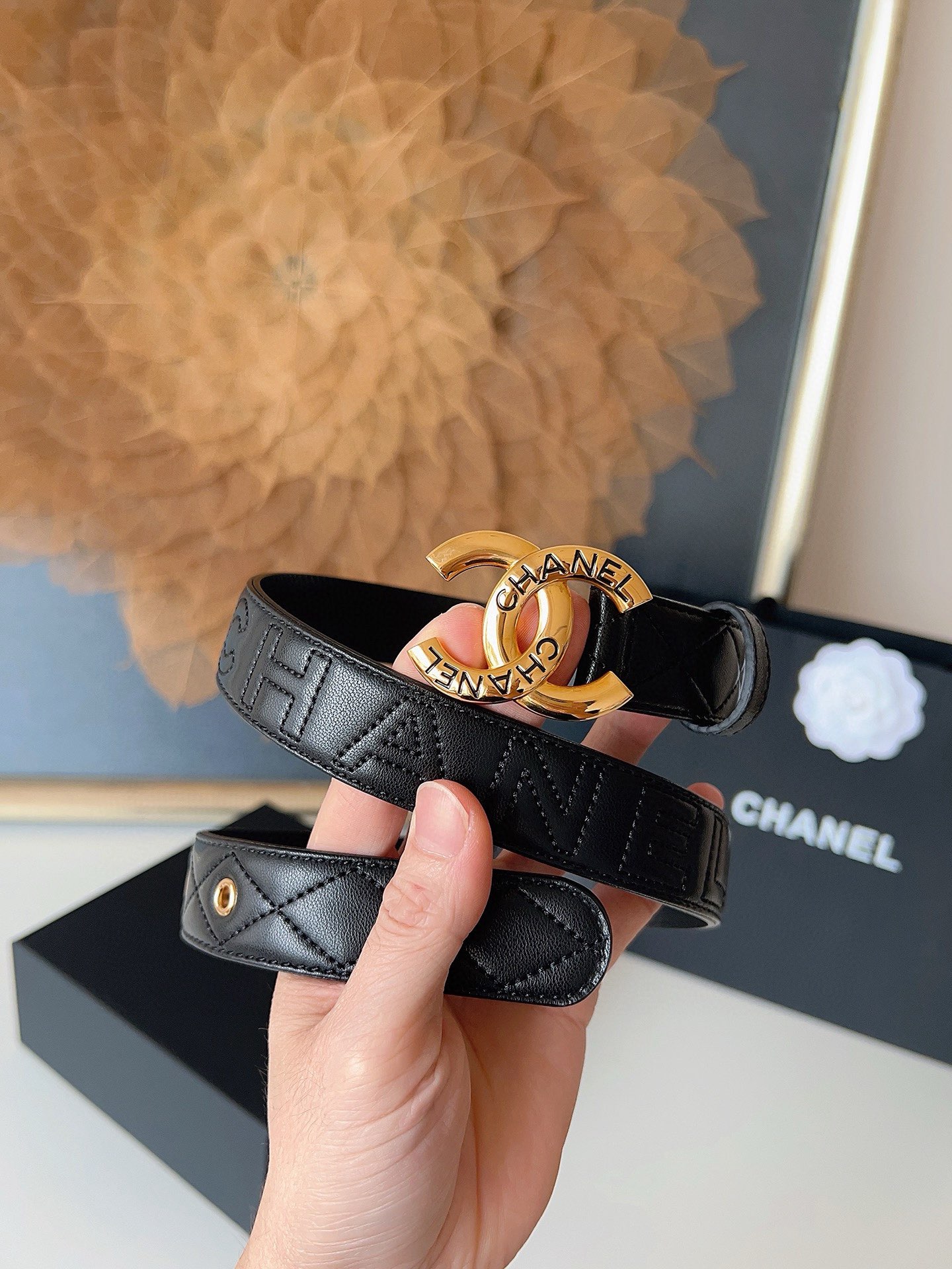 Chanel CHANEL（香奈儿）秋冬系列 高端女士细腰带 双面 手感柔软舒适 女士 款 优雅 宽度3.0CM