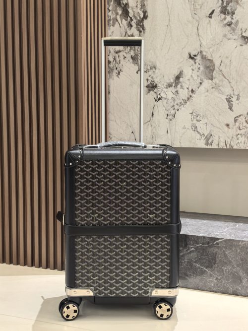 Goyard 20-Inch Cabin Luggage - Handcrafted Luxury Travel Suitcase, Black 1 Goyard 20-Inch Cabin Luggage - Handcrafted Luxury Travel Suitcase, Black