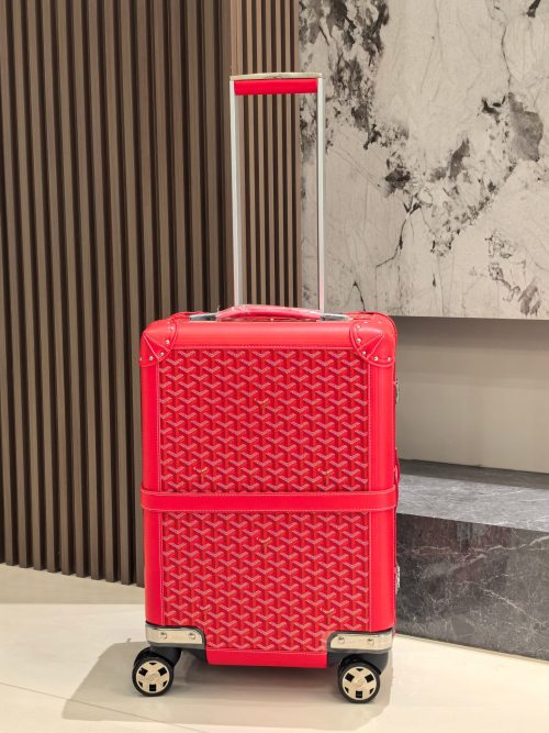 Goyard Red 20-Inch Cabin Luggage, Handmade, Luxurious Travel Companion 1 Goyard Red 20-Inch Cabin Luggage, Handmade, Luxurious Travel Companion