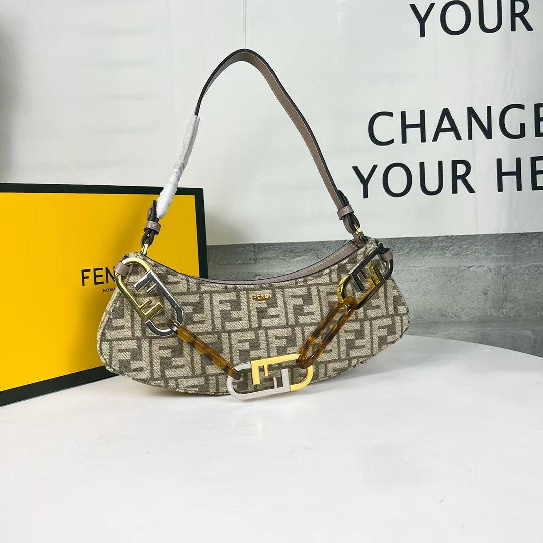 Best Replica New Style
 Fendi Crossbody & Shoulder Bags Gold Cowhide Chains