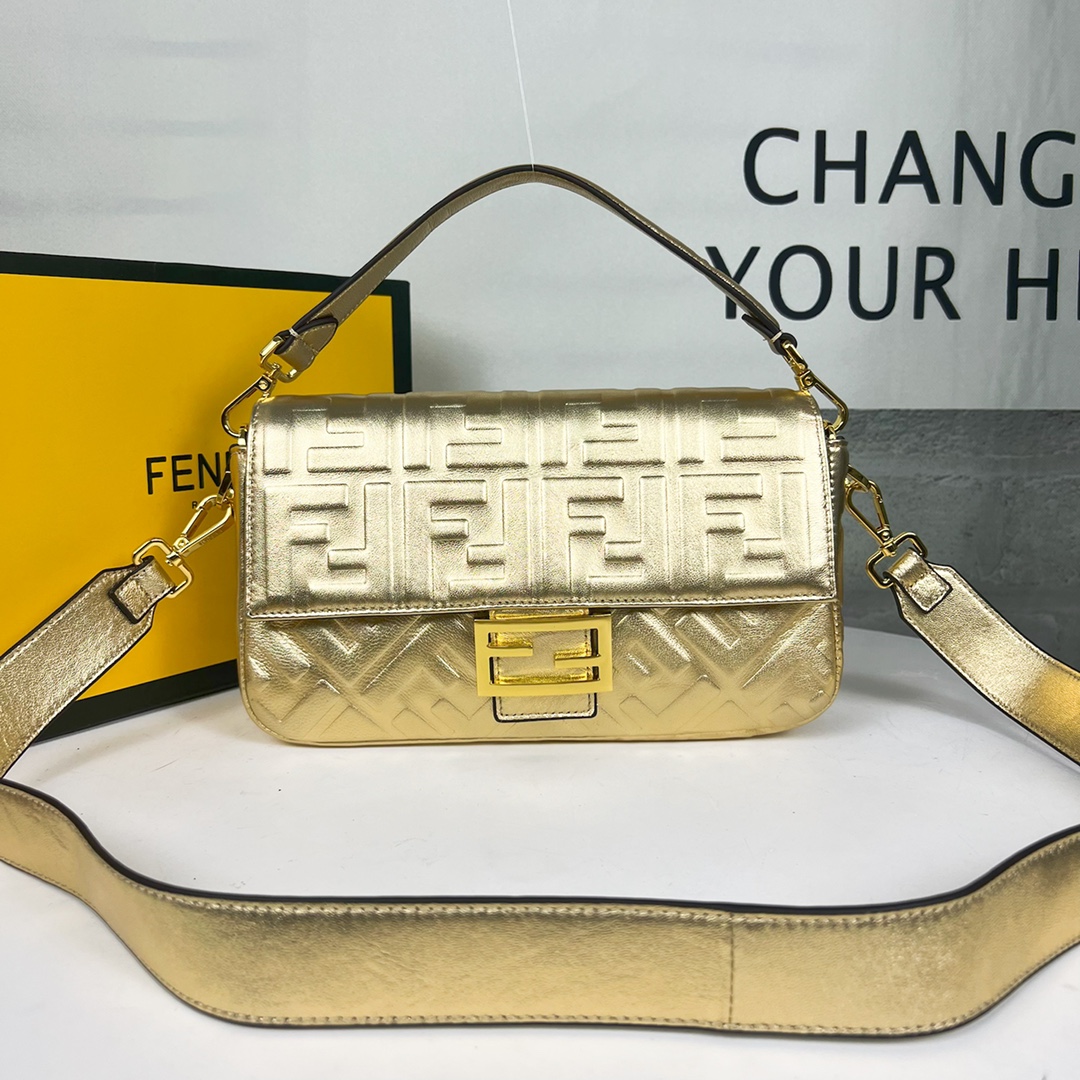 Fendi AAAAA
 Bags Handbags Gold Sheepskin Baguette