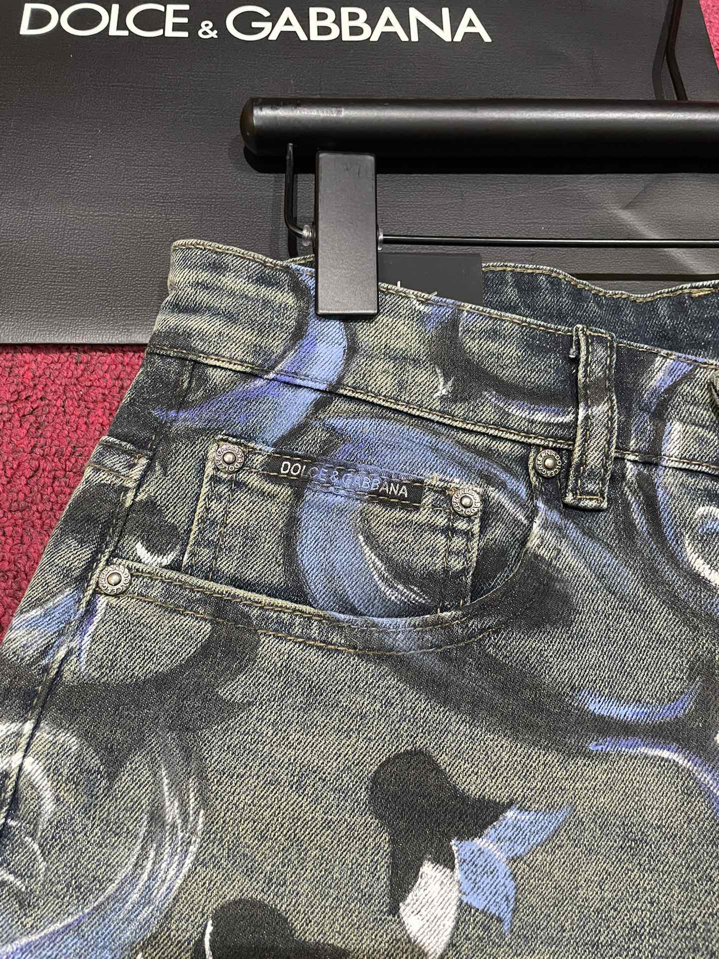 DOLCE & GABBANA Denim Shorts Blue Graphic Print, Summer Essential, Size 29-40 2 i1733248525 7507 0