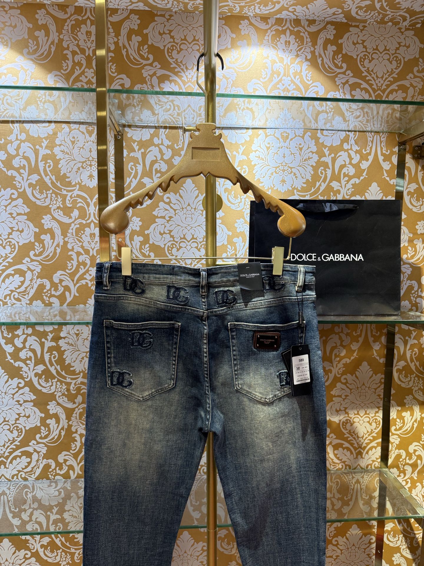 DOLCE & GABBANA p400 修身小直筒牛仔裤