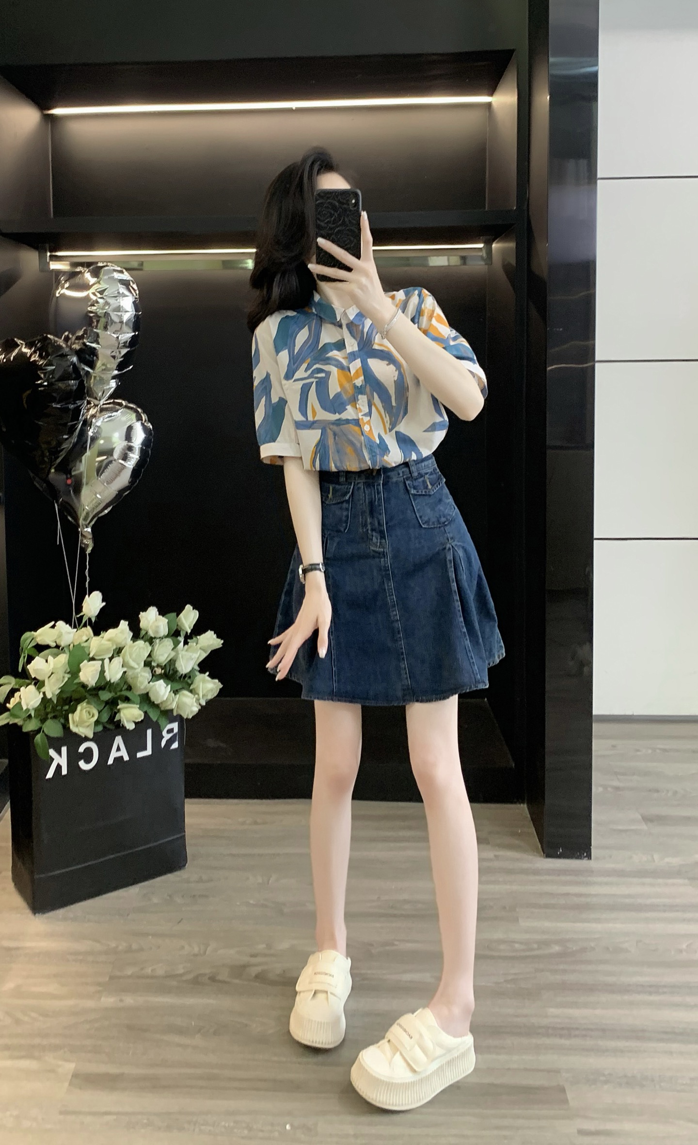 High-Quality Female Suit with Exchange Support, Summer Shirt, Cowboy Half-Dove Suit. - 图片 5