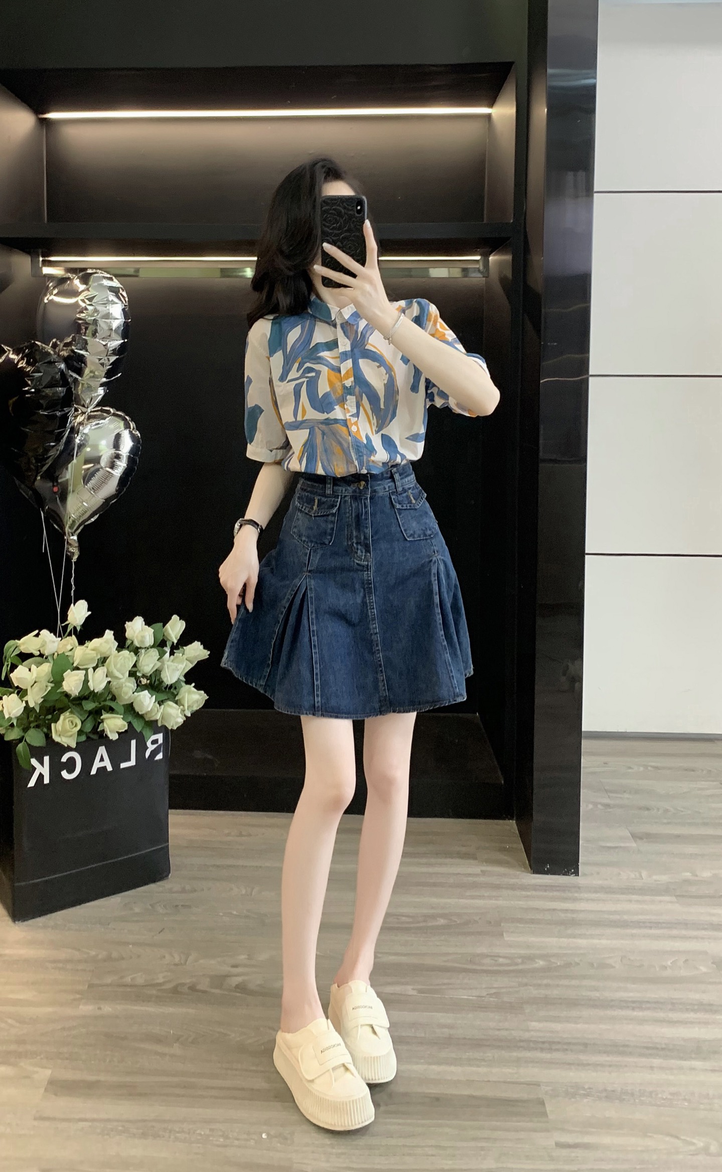 High-Quality Female Suit with Exchange Support, Summer Shirt, Cowboy Half-Dove Suit. - 图片 4