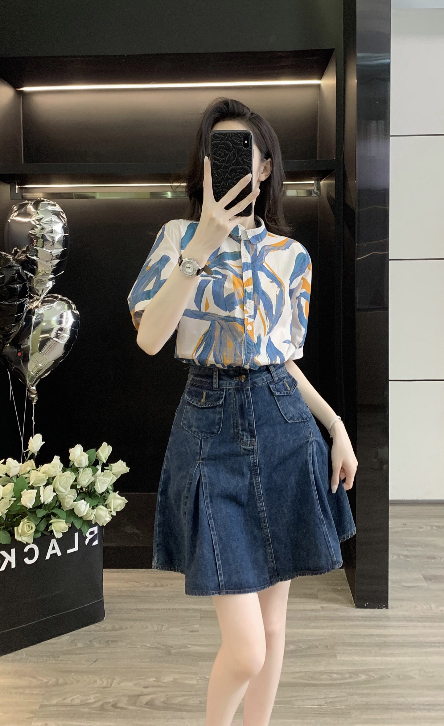 High-Quality Female Suit with Exchange Support, Summer Shirt, Cowboy Half-Dove Suit. - 图片 7