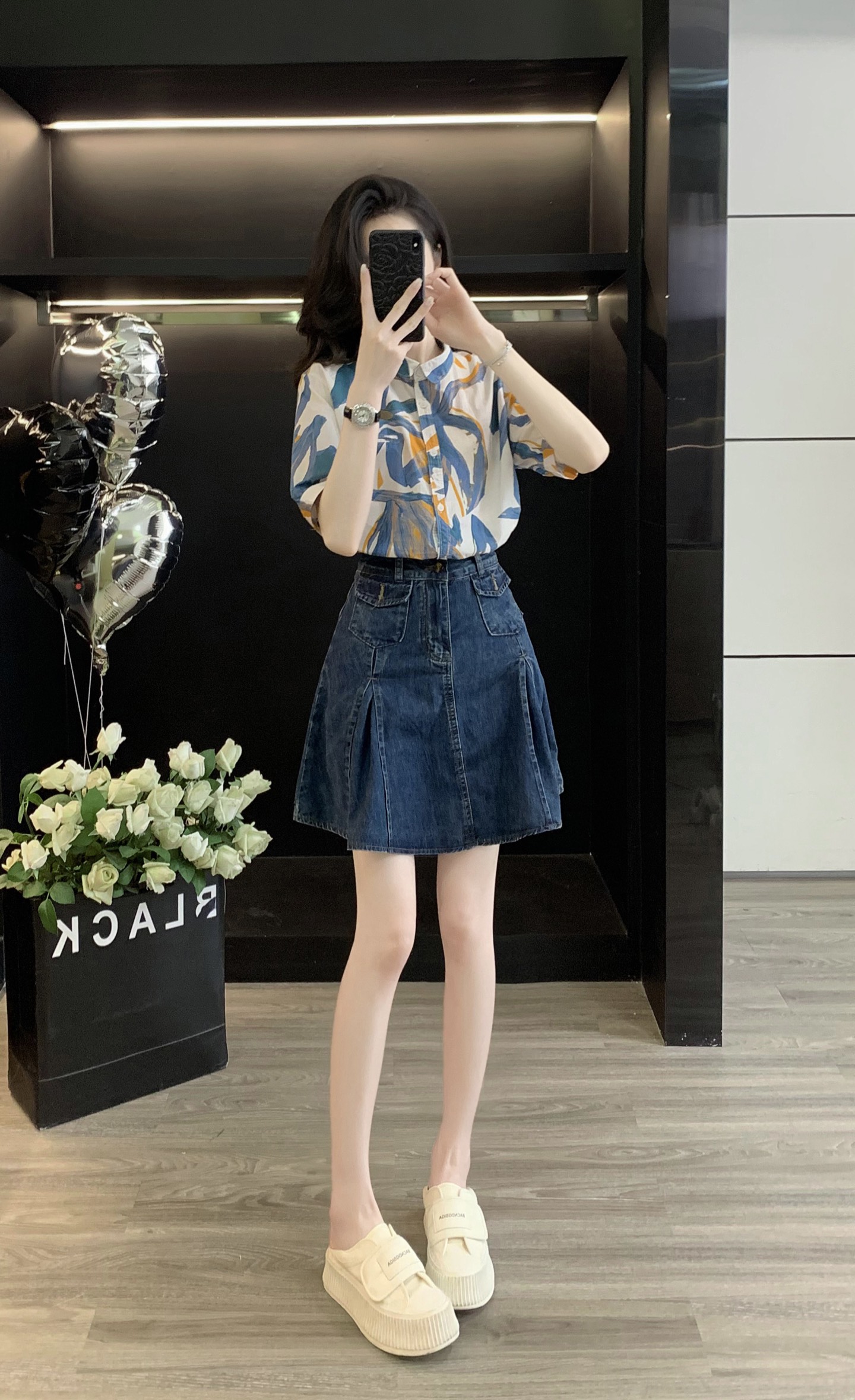 High-Quality Female Suit with Exchange Support, Summer Shirt, Cowboy Half-Dove Suit.