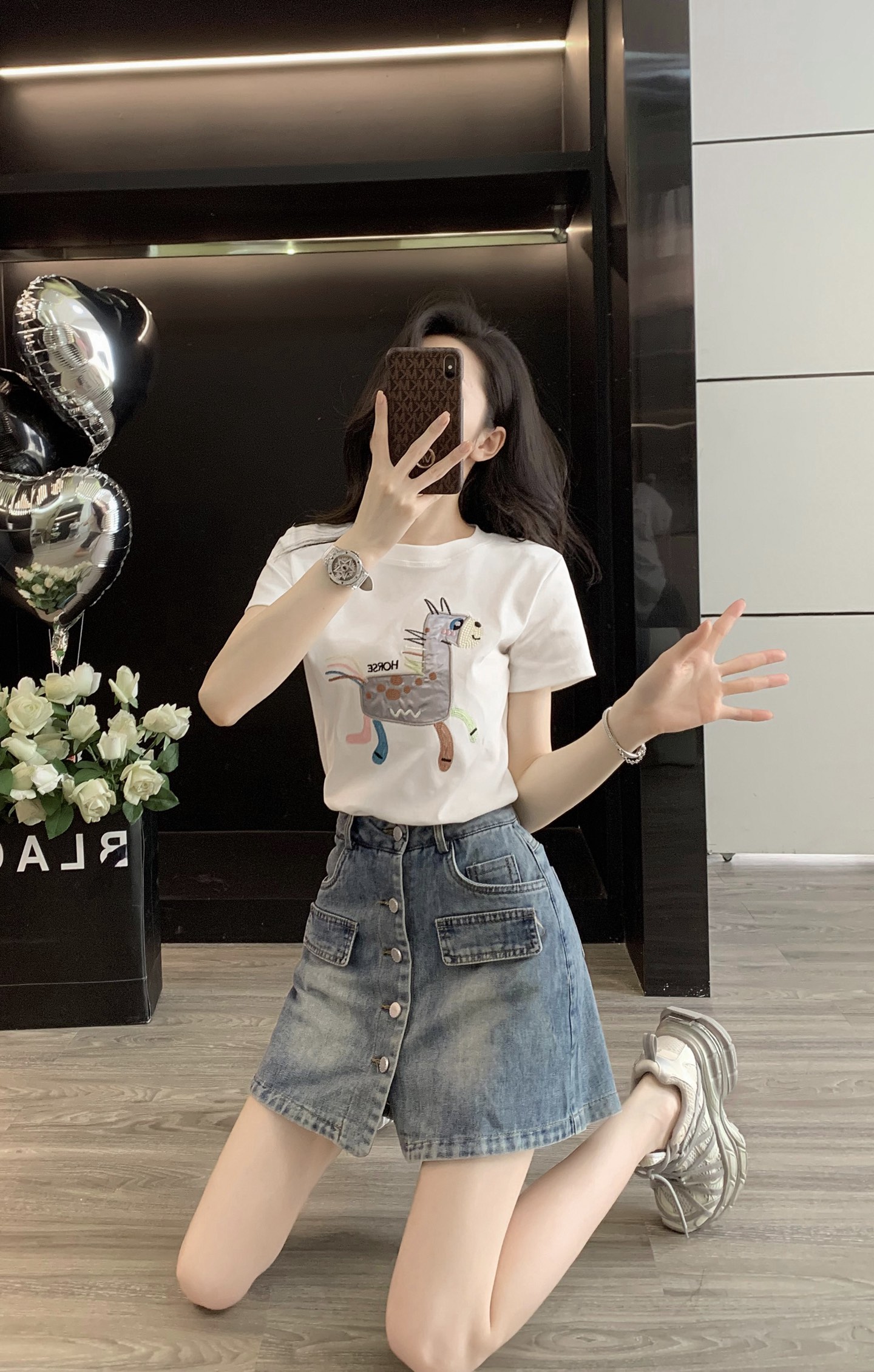 High-Quality Female Summer Fashion: Embroidered T-Shirt, Suits, Cotton, Detergent, Ammonia – Small Code Data for Bras, Coats, Skirts - 图片 7