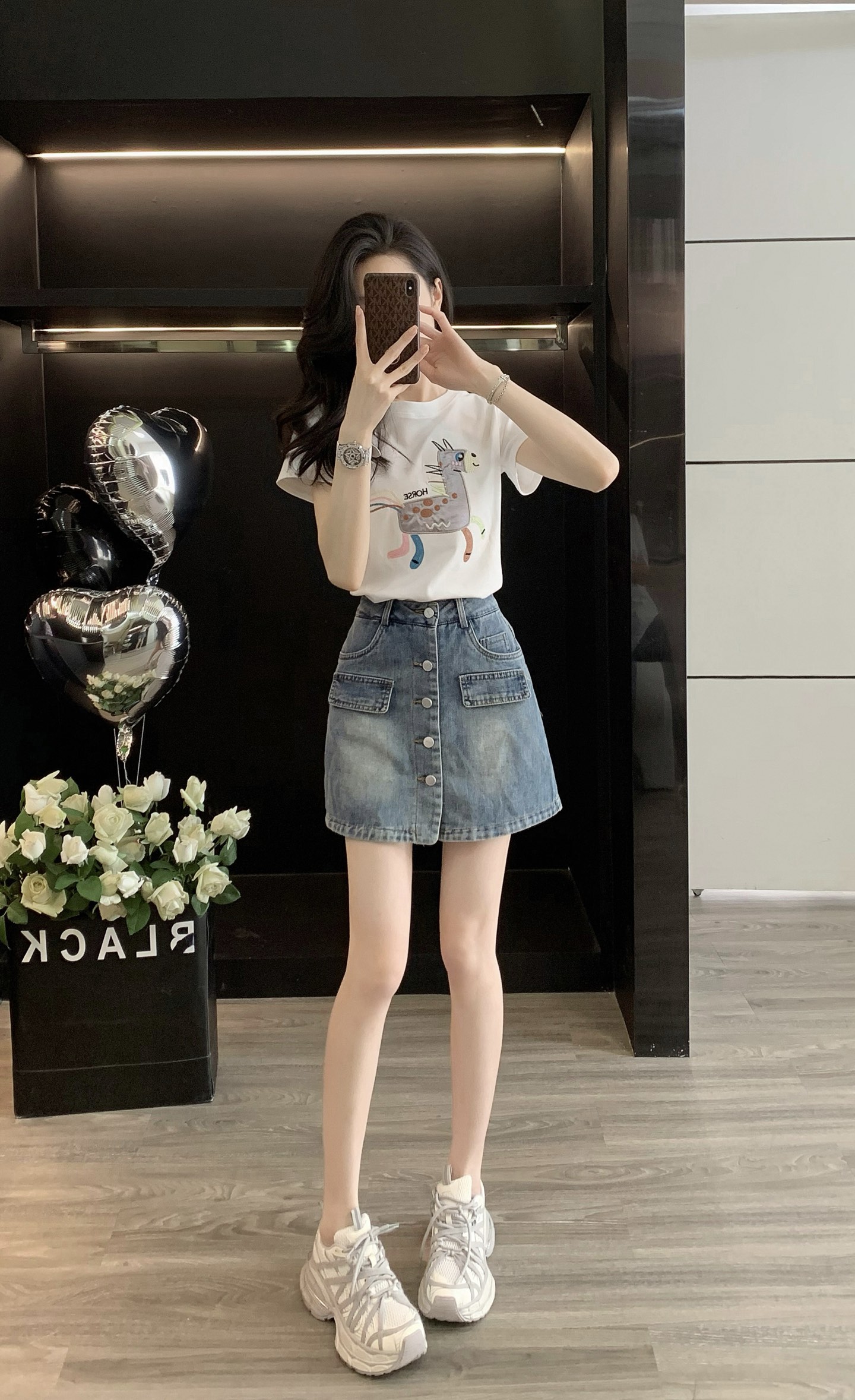High-Quality Female Summer Fashion: Embroidered T-Shirt, Suits, Cotton, Detergent, Ammonia – Small Code Data for Bras, Coats, Skirts - 图片 4