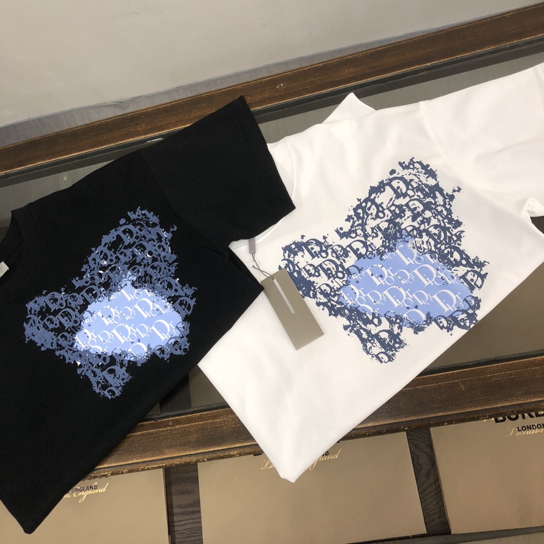 Dior 2025 Spring/Summer Collection Unisex Cotton Short Sleeve T-Shirt