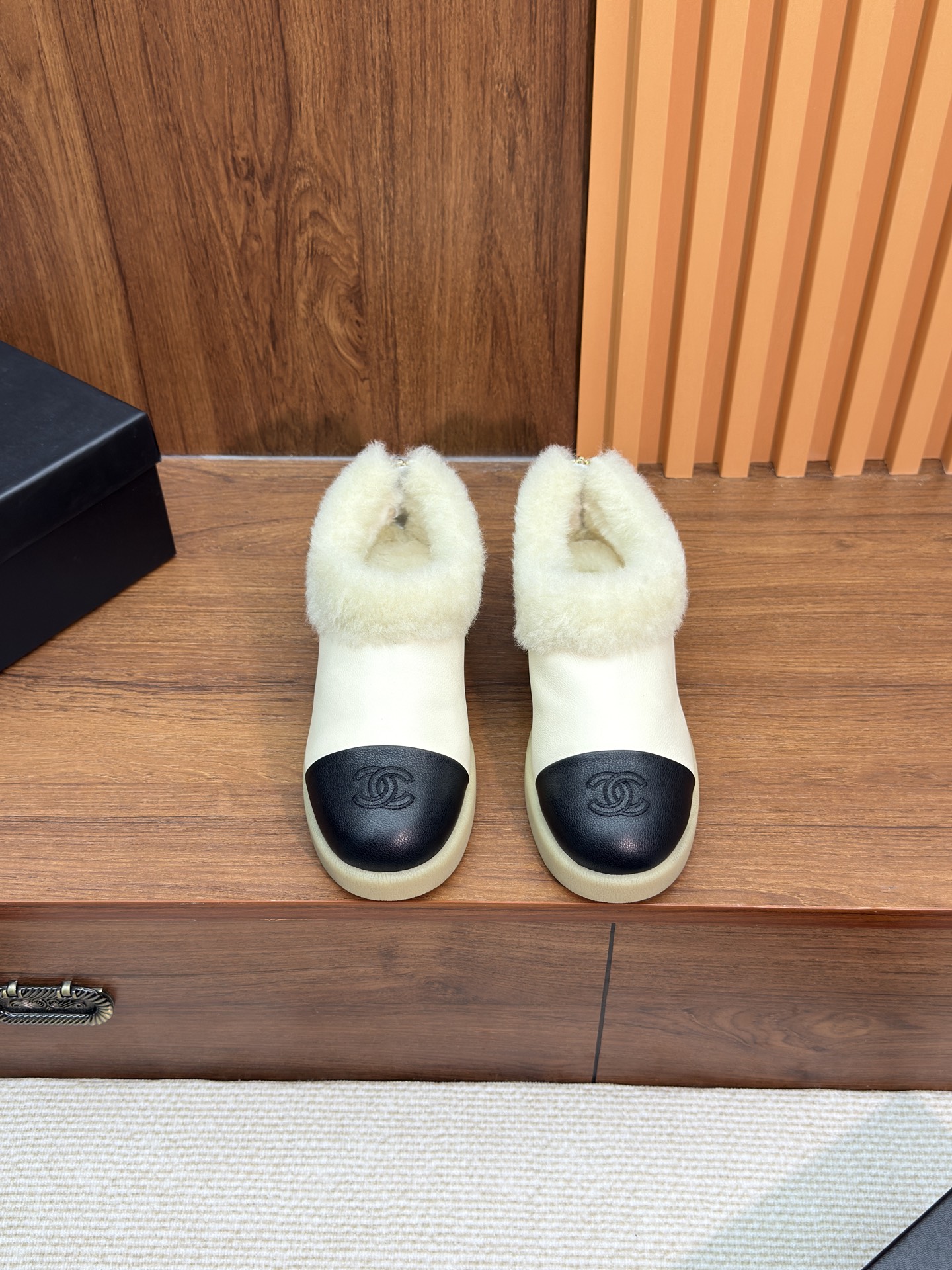 NO:612303,Apricot leather, furry shoes19860909皮面杏色,毛毛鞋,Women's Shoes