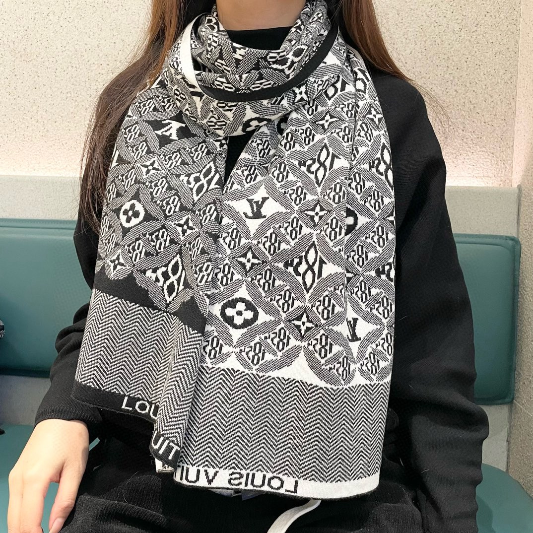 Louis Vuitton High
 Scarf Unisex Cashmere Knitting